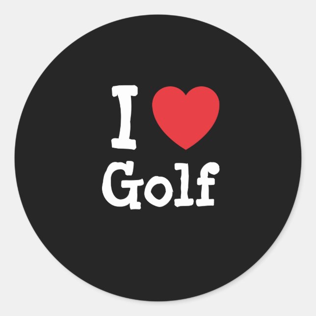 Sticker Rond J'aime Golf coeur personnalisé (Devant)