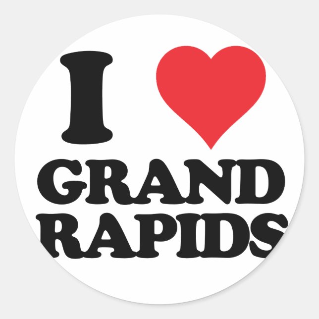 Sticker Rond j'aime grand rapids, michigan (Devant)