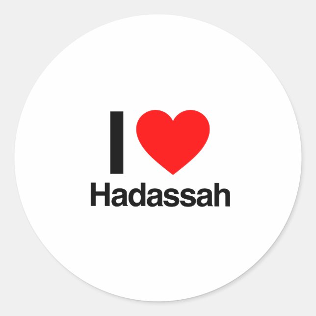 Sticker Rond j'aime hadassah (Devant)
