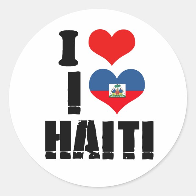 STICKER ROND J'AIME HAÏTI (Devant)
