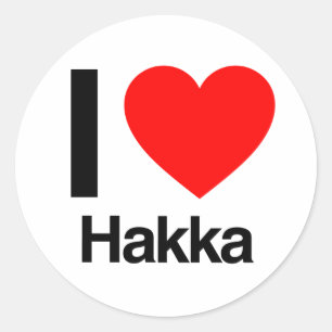 Sticker Rond j'aime hakka