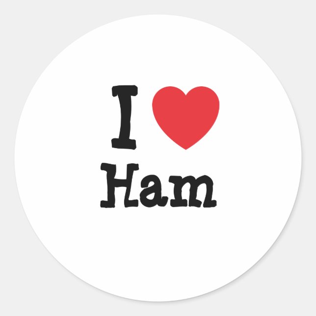 Sticker Rond J'aime Ham coeur T-shirt (Devant)