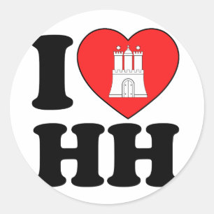 Sticker Rond J'aime Hambourg (HH)