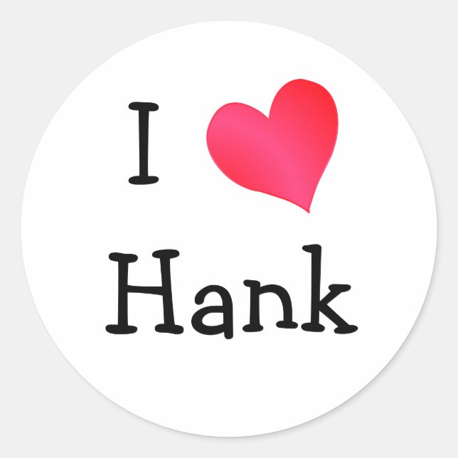 Sticker Rond J'aime Hank (Devant)