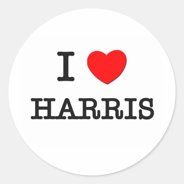 Sticker Rond J'aime Harris (Devant)
