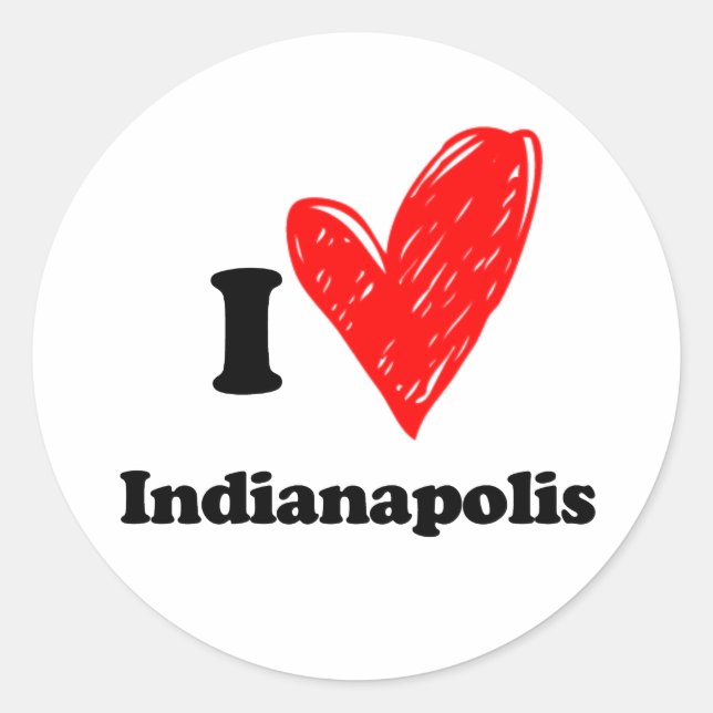 Sticker Rond J'aime Indianapolis (Devant)