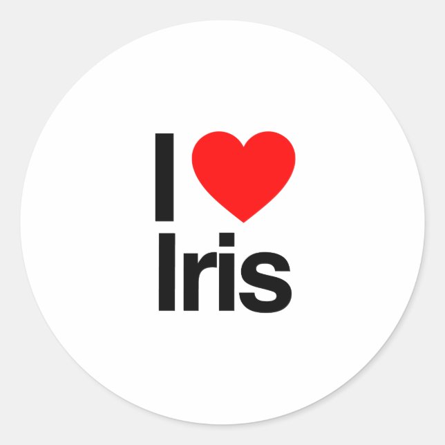 Sticker Rond j'aime iris (Devant)