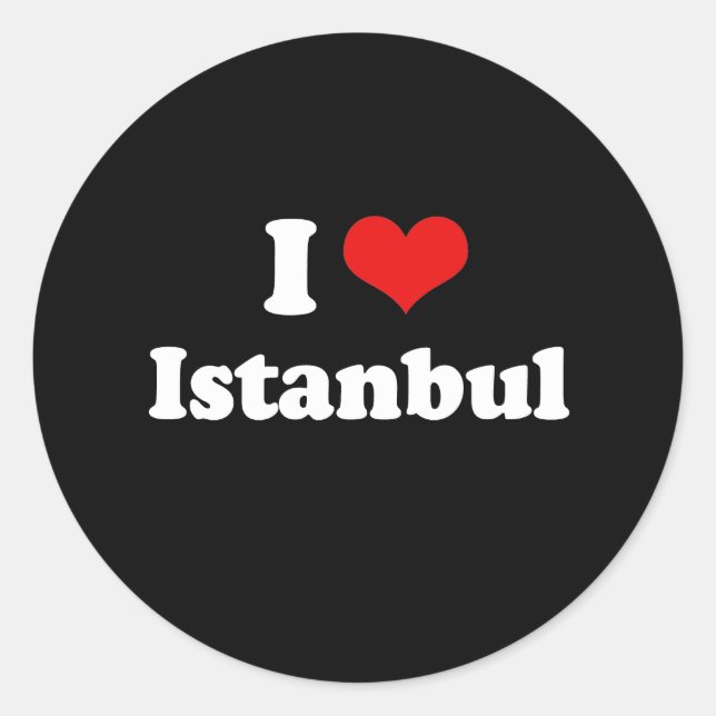 STICKER ROND J'AIME ISTANBUL (Devant)