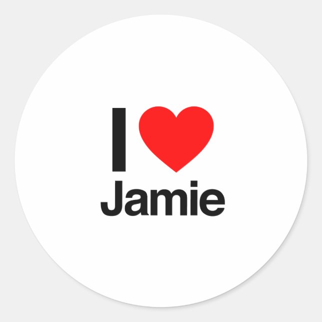 Sticker Rond j'aime jamie (Devant)