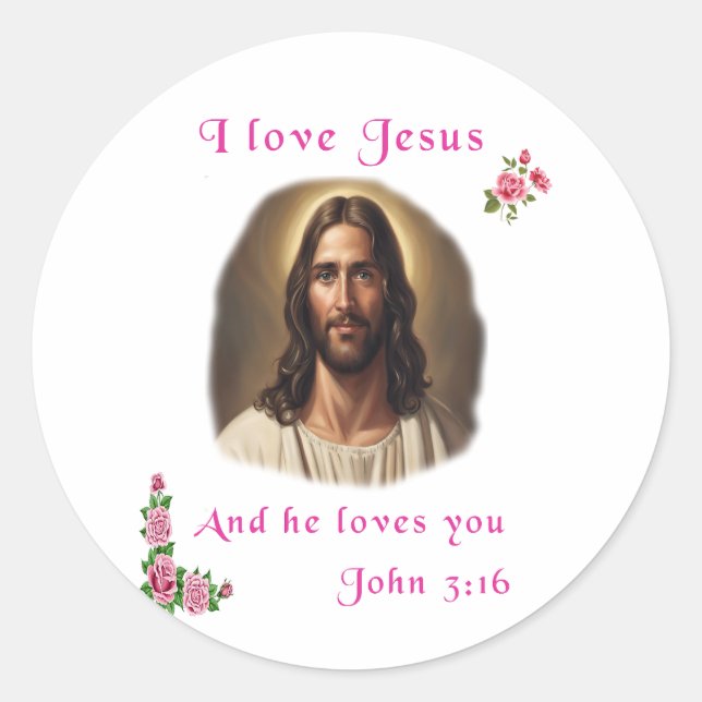 Sticker Rond J'aime Jésus (Devant)
