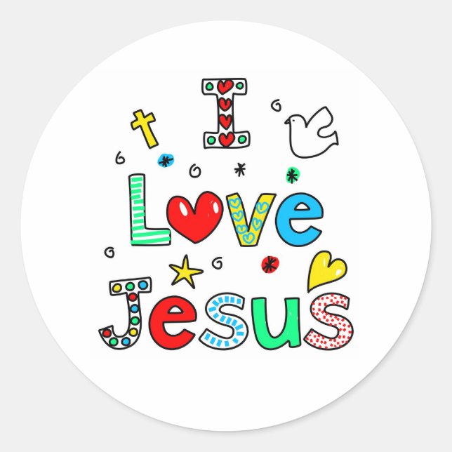 Sticker Rond J'aime Jésus (Devant)