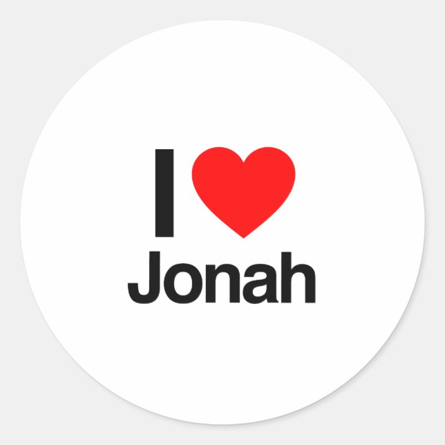 Sticker Rond j'aime jonah (Devant)
