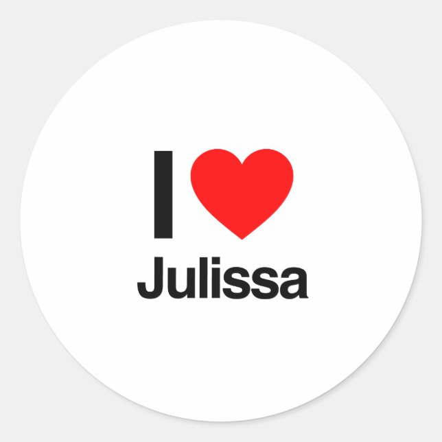 Sticker Rond j'aime julissa (Devant)
