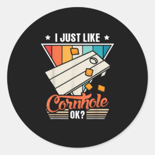 Sticker Rond J'Aime Juste Cornhole ok Cornhole