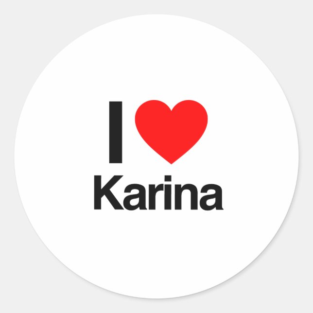 Sticker Rond j'aime karina (Devant)