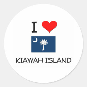 Sticker Rond J'aime Kiawah Island la Caroline du Sud