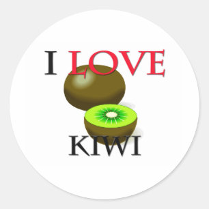 Sticker Rond J'aime Kiwi