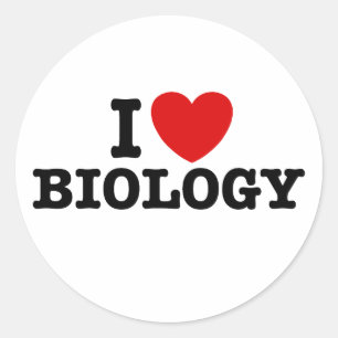 Sticker Rond J'aime la biologie