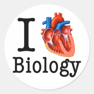 Sticker Rond J'aime la biologie
