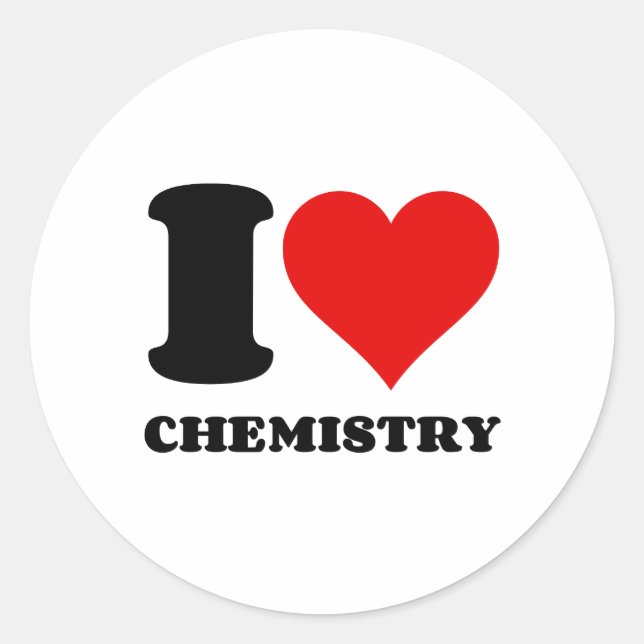 STICKER ROND J'AIME LA CHIMIE (Devant)