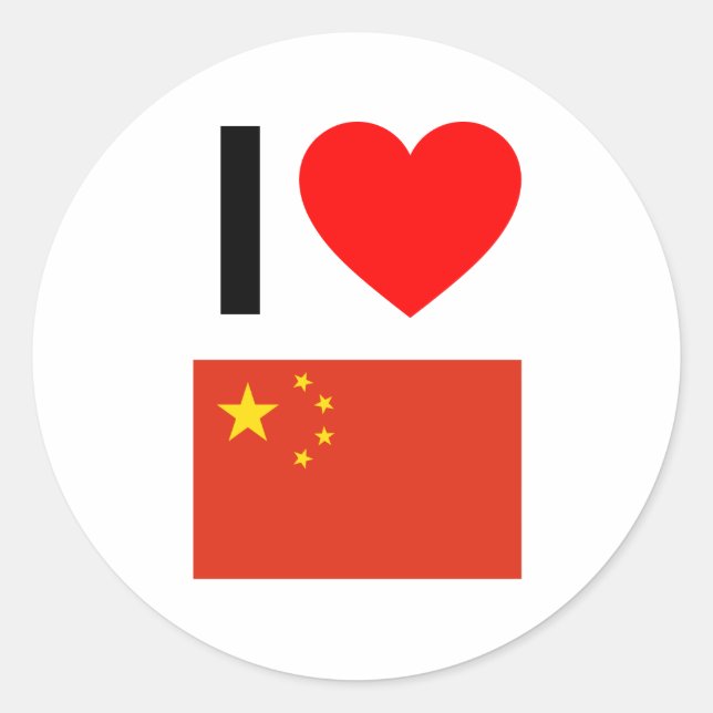 Sticker Rond j'aime la chine (Devant)