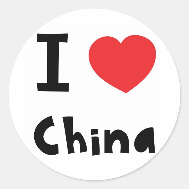 Sticker Rond J'aime la Chine (Devant)