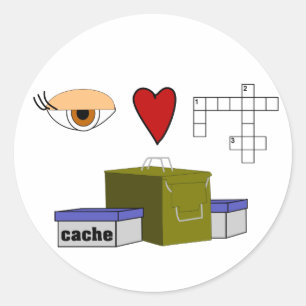 Sticker Rond J'aime la coutume de butin de Rebus Geocaching de