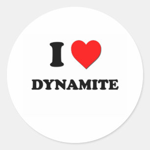 Sticker Rond J'aime la dynamite