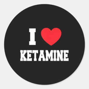Sticker Rond J'aime la kétamine