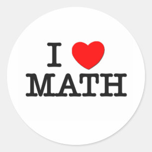 Sticker Rond J'aime la mathématiques