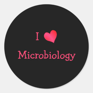Sticker Rond J'aime la microbiologie