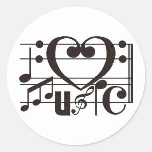 STICKER ROND J'AIME LA MUSIQUE