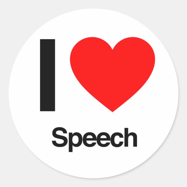 Sticker Rond j'aime la parole (Devant)