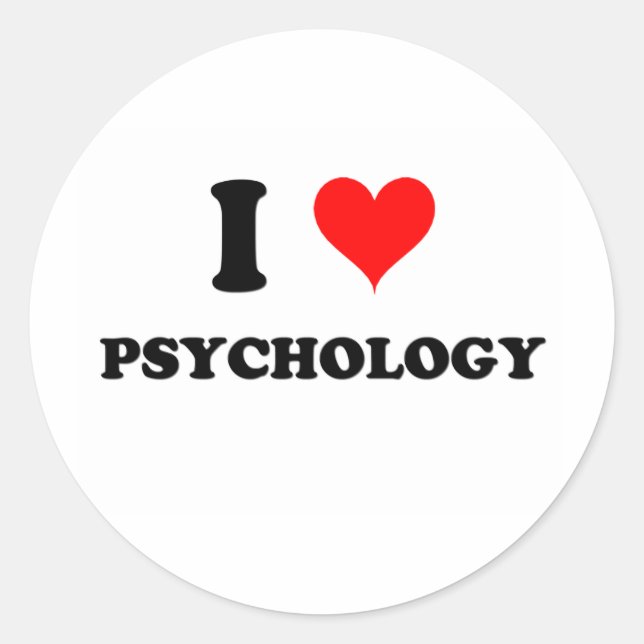 Sticker Rond J'aime la psychologie (Devant)
