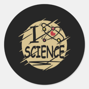 Sticker Rond J'aime la science