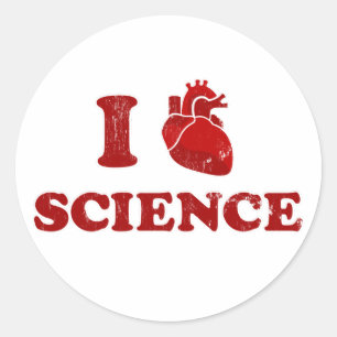 Sticker Rond j'aime la science / i coeur science / anatomie