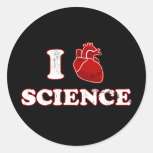 Sticker Rond j'aime la science / i coeur science / anatomie