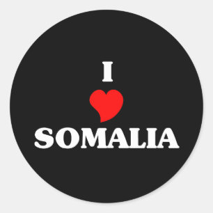 Sticker Rond J'aime la Somalie