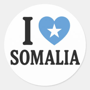 Sticker Rond J'aime la Somalie