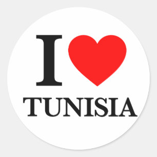 Sticker Rond J'aime la Tunisie
