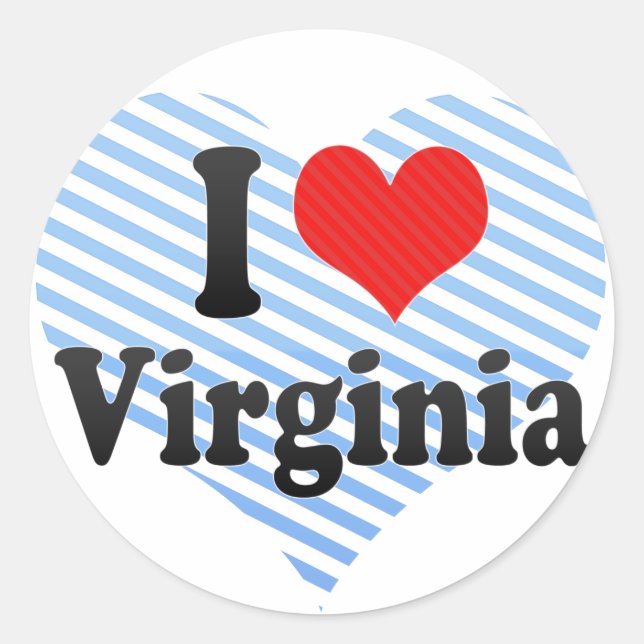 Sticker Rond J'aime la Virginie (Devant)