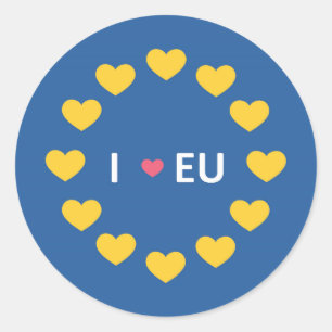 Sticker Rond J'aime l'adhésif pour pare-chocs d'UE - restez -