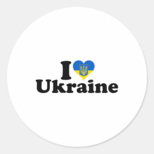 Sticker Rond J'aime l'amour pour l'Ukraine Fierté ukrainienne R