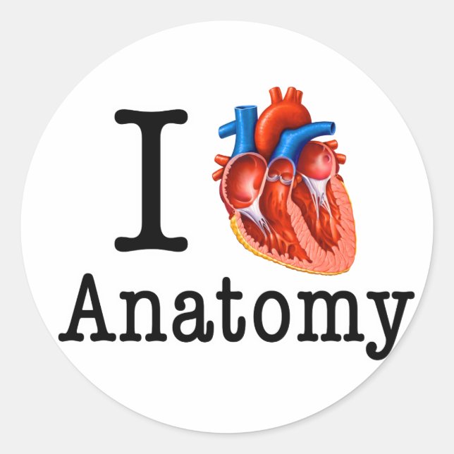 Sticker Rond J'aime l'anatomie (Devant)