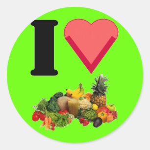 Sticker Rond J'aime l'autocollant de légume