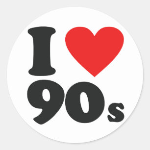 Sticker Rond J'Aime L'Autocollant des années 90