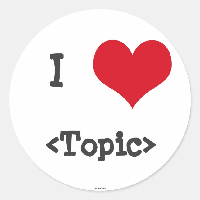 Sticker Rond J'aime le __ (Devant)