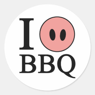 Sticker Rond J'aime le BBQ