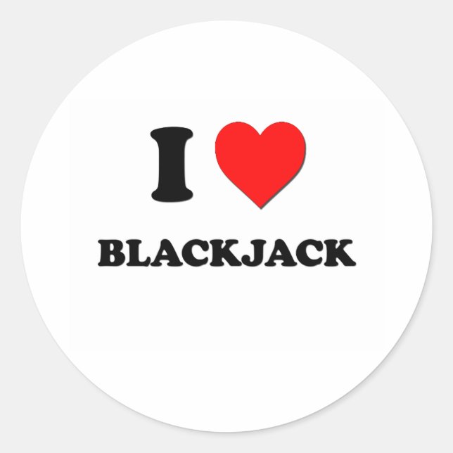 Sticker Rond J'aime le Blackjack (Devant)