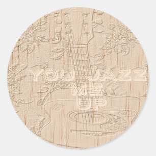 Sticker Rond J'aime le bois brun Hakuna Matata